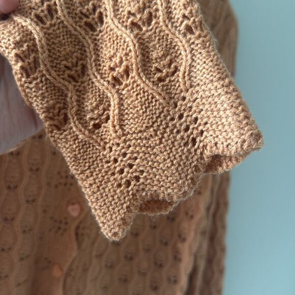 LUSH Apricot Soft Knit Heart Button Sweater | NWT | Size Small - Picture 4 of 8